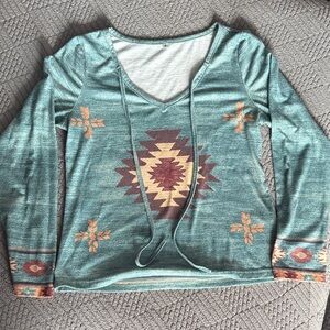 Bohemian Teal and Orange Women's Top